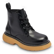 Botki damskie - Buty bojowe buty damskie buty ciepłe botki do kostki półbuty Verdara czarny rozmiar 37 - miniaturka - grafika 1