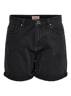 ONLY Damskie szorty dżinsowe Regular Fit, czarny denim, M - Spodenki damskie - miniaturka - grafika 1