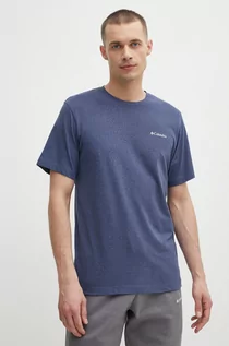 Koszulki męskie - Columbia t-shirt sportowy Thistletown Hills kolor niebieski gładki 1990751 - grafika 1
