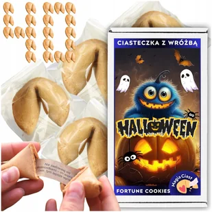 Ciasteczka z wróżbą na Halloween dla dzieci zabawa podziękowanie 40 sztuk - Pieczywo chrupkie - miniaturka - grafika 1