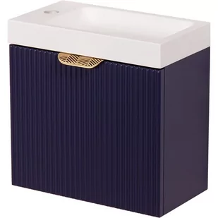 Szafka łazienkowa wisząca z umywalką granatowy mat 40 cm Fresco Gante - Szafki łazienkowe - miniaturka - grafika 1