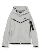 Bluzy dla chłopców - Nike Bluza chłopięca B Nsw Tch Flc Fz szary Dk Grey Heather/(Black) m - miniaturka - grafika 1