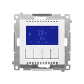 Regulatory i termostaty - Kontakt Simon Termostat programowalny z wyświetlaczem Simon 55 - biały mat - miniaturka - grafika 1