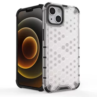 Honeycomb etui pancerny pokrowiec z żelową ramką iPhone 13 czerwony - Etui i futerały do telefonów - miniaturka - grafika 4