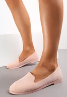 Mokasyny damskie - Różowe Mokasyny z Ozdobną Perforacją na Płaskiej Podeszwie Laurielle - miniaturka - grafika 1