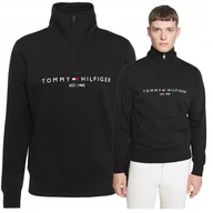 Bluzy męskie - TOMMY HILFIGER bluza meska bez kaptura bluza meska czarna na suwak EST TOMMY HILFIGER bluza meska bez kaptura bluza meska czarna na suwak EST r.M - miniaturka - grafika 1