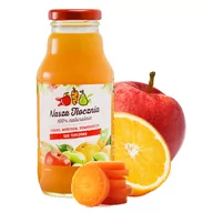 Soki i napoje niegazowane - Sok tłoczony 100% JABŁKO MARCHEW POMARAŃCZA do szkoły dla dzieci 330 ml - miniaturka - grafika 1