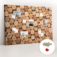 Tablice i flipcharty - Tablica Korkowa XXL - 100x140 cm - Drewniane korki wino + Metaliczne Pinezki - miniaturka - grafika 1