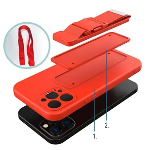 Rope case żelowe etui ze smyczą łańcuszkiem torebka smycz iPhone 12 Pro żółty - Etui i futerały do telefonów - miniaturka - grafika 6