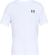 Koszulki męskie - Under Armour Koszulka męska Sportstyle Left Chest Tee biała rozmiar M 1326799-100 - miniaturka - grafika 1