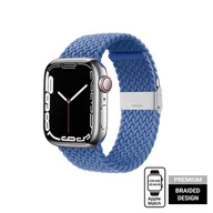 Akcesoria do smartwatchy - Crong Wave Band – Pleciony pasek do Apple Watch 42/44/45 mm (niebieski) - miniaturka - grafika 1