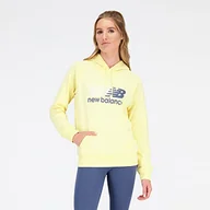 Bluzy damskie - New Balance Damska bluza z kapturem Nb Classic, Kukurydza, L - miniaturka - grafika 1