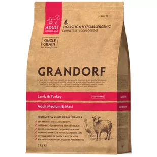 GRANDORF lamb & turkey Adult Medium&Maxi Breed karma sucha dla dorosłych psów 3kg - Sucha karma dla psów - miniaturka - grafika 1