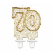 Urodziny dla dorosłych - GoDan Świeczka cyferka 70 złoty kontur PF-SCZK70 - miniaturka - grafika 1