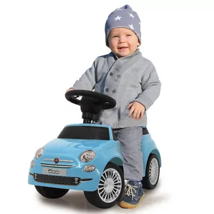 Jamara 460327  Rutscher Fiat 500 Niebieski  oficjalnie licencjonowana, bagażnika, w obszarze na powierzchni siedziska, z szufladami i uchwytem, różne dźwięki dzwonka,, wierny wygląd, wysokiej jakości - Jeździki dla dzieci - miniaturka - grafika 2