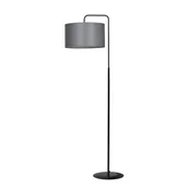 Lampy stojące - Lampa podłogowa stojąca Trapo czarno-szara 1xE27x15W wym: 150 x 50 x 35 cm tkanina Emibig - miniaturka - grafika 1