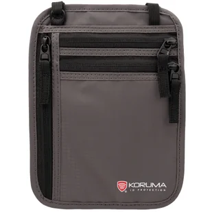 Dyskretna saszetka na pieniądze oraz paszport z ochroną RFID (ciemny szary) - Etui na dokumenty i karty Dyskretna saszetka na pieniądze oraz paszport z ochroną RFID (ciemny szary) - Etui na dokumenty i karty - miniaturka - grafika 1