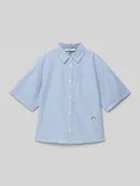 Bluzki dla dziewczynek - Bluzka z obniżonymi ramionami i wyhaftowanym logo - miniaturka - grafika 1