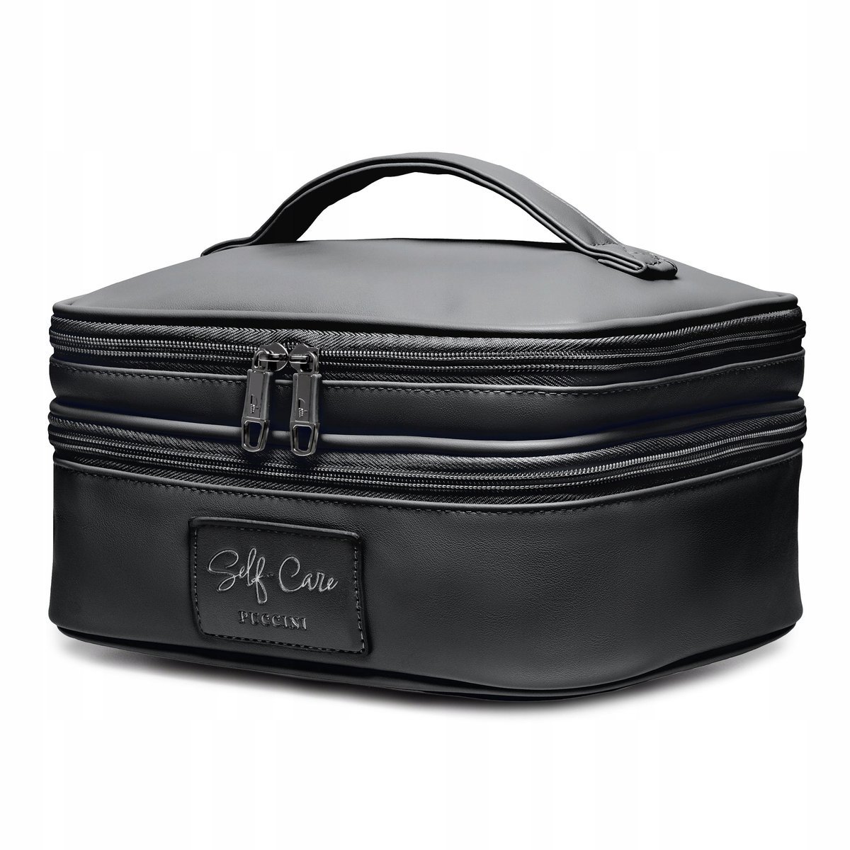 PUCCINI Kosmetyczka Damska Podróżna Kuferek Organizer Czarna QML015-1