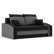 Sofy i kanapy - Sofa rozkładana z funkcją spania, Hewlet, 152x90x80 cm, czarny, szary - miniaturka - grafika 1