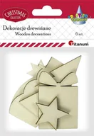 Pozostałe akcesoria dla plastyków - Titanum Dekoracje Drewniane Świąteczne 6szt Craft-fun Series - miniaturka - grafika 1