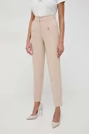 Spodnie damskie - Marciano Guess spodnie damskie kolor beżowy fason cygaretki high waist - miniaturka - grafika 1