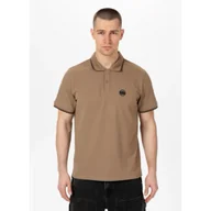 Koszulki sportowe męskie - Pit Bull Koszulka Polo Pique Stripes Regular Brown - miniaturka - grafika 1