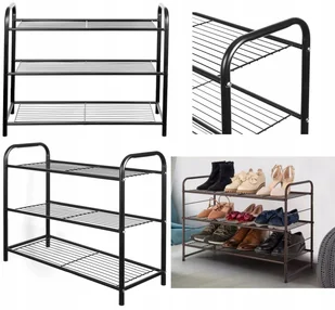 Półka Regał Stojak Na Buty Szafka Na Buty Solidna Metalowa 3 Półki 2596 - Szafki na buty - miniaturka - grafika 1