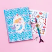 Zabawki kreatywne - Zestaw kreatywny Sekretny notes Magic Ocean 7+, Janod - miniaturka - grafika 1