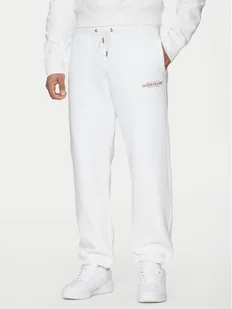 Guess Jeans Spodnie dresowe M4YB18 K9V31 Biały Regular Fit - Spodnie sportowe męskie - miniaturka - grafika 1