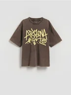 Koszulki dla chłopców - Reserved - T-shirt z nadrukiem - brązowy - miniaturka - grafika 1