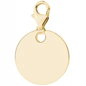 Wisiorki - Złota Zawieszka na Karabińczyku Okrągła Wisząca Blaszka Koło srebro 925 - miniaturka - grafika 1