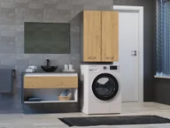 Szafki łazienkowe - Wisząca półka na pralkę Bagnoli M: wys: 90 cm, szer: 64 cm, gł: 30 cm, meble łazienkowe, szafka na pralkę wysoka szafka, meble łazienkowe, szafka łazienkowa, szafka łazienkowa wysoka, antracyt/dąb artisan - miniaturka - grafika 1