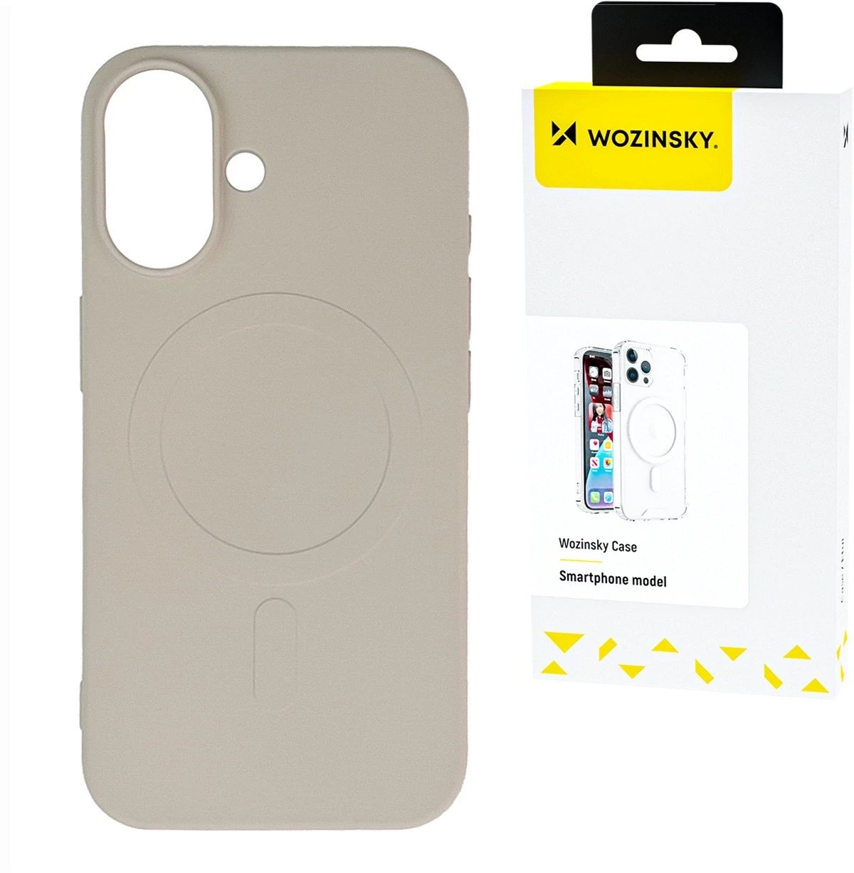 SILIKONOWE MAGNETYCZNE ETUI WOZINSKY SILICONE CASE MAGSAFE NA SAMSUNG GALAXY S25+ - BEŻOWE