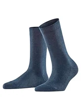 Skarpetki damskie - FALKE Kobiety Skarpety Family W SO Zrównoważona Bawełna jednokolorowe 1 Para, Niebieski (Navy Blue 6499), 35-38 - miniaturka - grafika 1