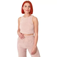 Koszulki i topy damskie - OHS Racerback crop tank top top gładki jednolity miś polar noc sen odzież domowa bez rękawów okrągły dekolt podstawowy przycięty top, różowy (Blush Pink), 36-38 - miniaturka - grafika 1