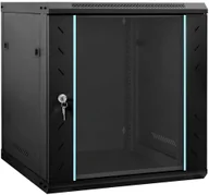 Szafy rack - vidaXL Szafa sieciowa z przechowywaniem Czarny 60 x 45 x 65 cm Stal - miniaturka - grafika 1