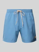 Kąpielówki męskie - Spodenki kąpielowe z detalem z logo i elastycznym pasem - miniaturka - grafika 1