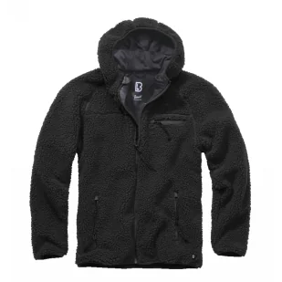 Bluza Polarowa BRANDIT Teddyfleece Worker Jacket - Czarna 3XL - Odzież taktyczna i umundurowanie - miniaturka - grafika 1