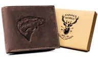 Portfele - Klasyczny poziomy portfel męski ze skóry naturalnej ALWAYS WILD brązowy nubuk duży karty gotówka na prezent antykradzieżowy ochrona RFID - miniaturka - grafika 1