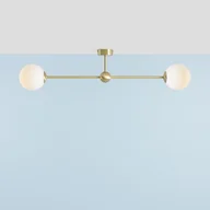 Lampy sufitowe - Sufitowa lampa nowoczesna Pearl do przedpokoju mosiądz biała - miniaturka - grafika 1