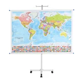 Atlasy i mapy - Stojak na mapy z regulacją wysokości na kółkach - biały - miniaturka - grafika 1
