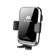 Uchwyty samochodowe do telefonów - MA04 - Samochodowy uchwyt na telefon z bezprzewodowym ładowaniem QC3.0 SILVER - miniaturka - grafika 1