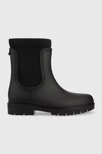 Kalosze damskie - Tommy Hilfiger kalosze Rain Boot Ankle damskie kolor czarny - grafika 1