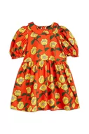 Sukienki i spódniczki dla dziewczynek - Mini Rodini sukienka dziecięca kolor pomarańczowy mini rozkloszowana - miniaturka - grafika 1