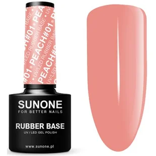 Sunone Rubber Baza kauczukowa Hybryda 5g Peach 01 - Lakiery hybrydowe - miniaturka - grafika 1