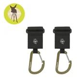 Akcesoria do wózków - Lassig Casual Label Uniwersalne zaczepy do wózka z karabińczykami black 2 szt. - miniaturka - grafika 1