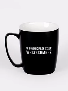 W PONIEDZIAŁEK CZUJĘ WELTSCHMERZ / kubek czarny z uchem - Kubki - miniaturka - grafika 1