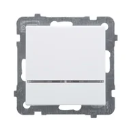 Wyłączniki światła i elektryczne - LEDart jednobiegunowy z podświetleniem pomarańczowym, Ospel SONATA ŁP-1RS/m/00, bez ramki, kolor biały - miniaturka - grafika 1