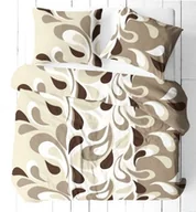 Pościel - Komplet pościeli kora premium 100% bawełny 200x220cm wzór Łezki brąz - miniaturka - grafika 1